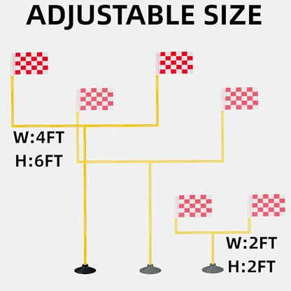 Football Field Goal Post-6 ft x 4 ft Portable with Kicker Stand,Football and Pump-Backyard Kicking Field Goal Post for Kids/Youth/Adults-(2ft-6ft in Height)