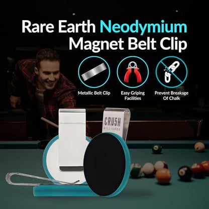 Ultra-Grip Magnetic Chalk Holder Clip - Neodymium Belt Clip for Secure Cue Chalk, Pool Stick Chalk Holder, Ideal for Billiards & Pool Accessories, Cue Stick Magnetic - color: Blue