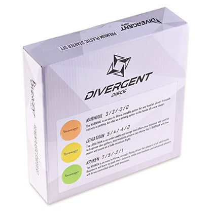 Divergent Discs 3-Disc Beginner Disc Golf Starter Set | Putter, Midrange, and Driver Disc | Max Grip Set for Beginners