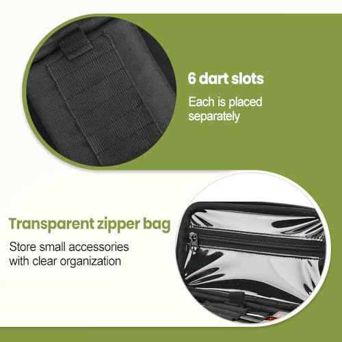 DONGKER Dart Case, 6 Slots Hard EVA Protective Organizer for Steel Soft Tip Darts Accessories Storage
