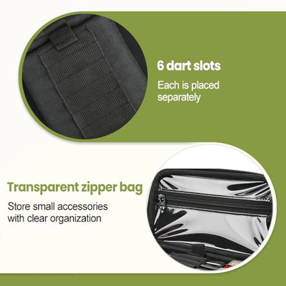 DONGKER Dart Case, 6 Slots Hard EVA Protective Organizer for Steel Soft Tip Darts Accessories Storage