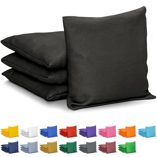 GoSports Classic Cornhole Bean Bags Set of 4-16 Colors Available - Regulation All Weather, Mix and Match - color: Black