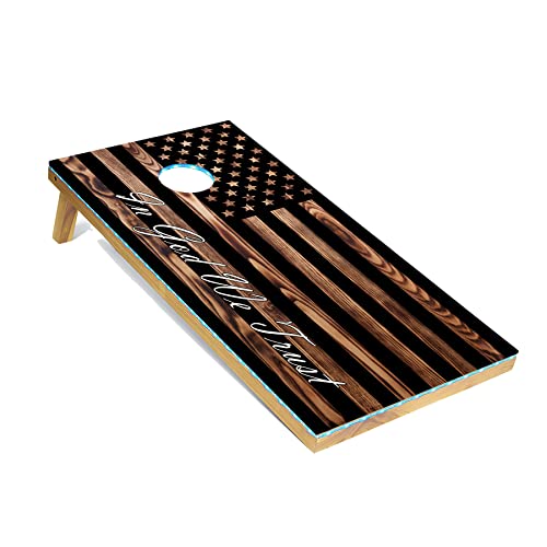 Tailgating Pros Corn Hole Board Set with Bean Bags & Carrying Case - 4'x2' Cornhole Bag Toss - Tournament & Lightweight Options - Optional LED Lights