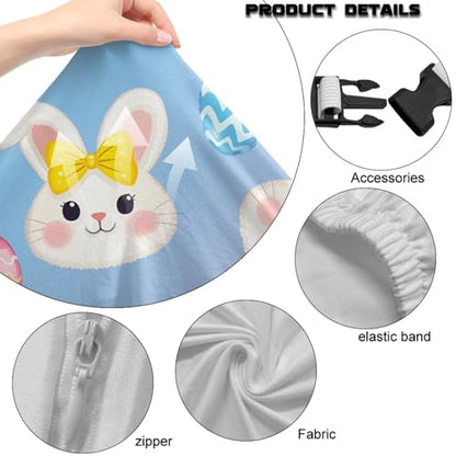 Ergonomic Office Chair Cover with Armrest Covers Fade-Resistant Fabric Stretch Easter Decor Reclining Racing Gaming Chair Slipcovers with Zipper, Bunny Easter Eggs Blue Pink Gradient - color: Bunny Easter Eggs Blue Pink Gradient