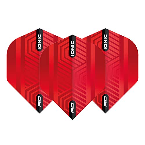 RED DRAGON Hardcore Ionic Dart Flights - 3 Sets Per Pack (9 Dart Flights in Total) - color: Red