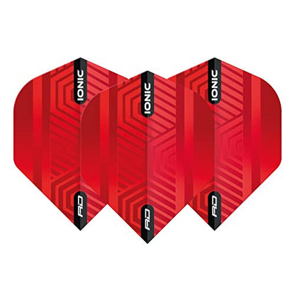 RED DRAGON Hardcore Ionic Dart Flights - 3 Sets Per Pack (9 Dart Flights in Total) - color: Red