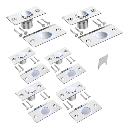 Mousike Door Ball Catch Hardware, Adjustable Hidden Magnetic Ball Catch, Stainless Steel Strike Plate with Strong Suction, Door Ball Catch Replacement for Top of Door (6 Pack, Silver) - color: Silver, size: 6 Pcak - Magnetic