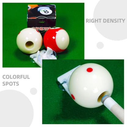 Luxshiny Professional Billiard Cue Ball with Dots Pattern, 16mm Inner Hole Large Pool Ball for Cue Stick Practice, American Pool Training Equipment for Improved Aiming and Stroke Accuracy