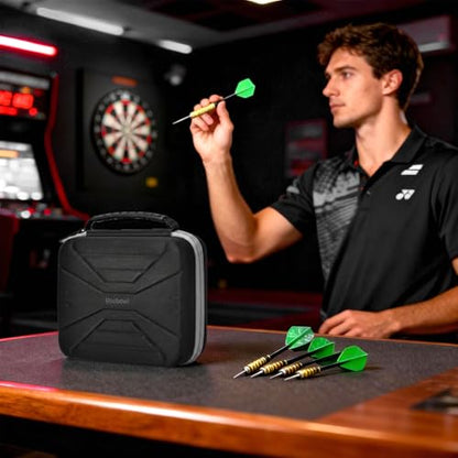 Boobowl Hard Dart Case for Steel and Soft Tip Darts, Holds 12 Darts | Hard EVA Case With 12 Dart Slots, 6 Mesh Pockets And Zipper Storage For Flights, Tips And Shafts; Case Only - Blue - size: Holds for 12pcs Grey
