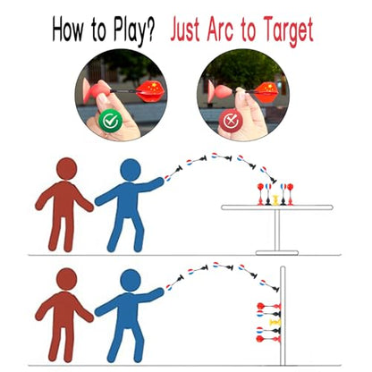 Sucker Darts Throwing Game Set, Silicone Suction Cup Toys - color: Red+black Flags