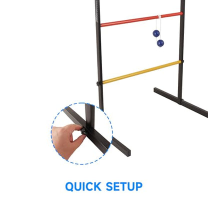 GSE Games & Sports Expert Premium Metal Ladder Ball Toss Game Set with Ladder Bolas & Carrying Case for Outdoor Backyard Lawn - style: Metal Ladder Toss Game Set