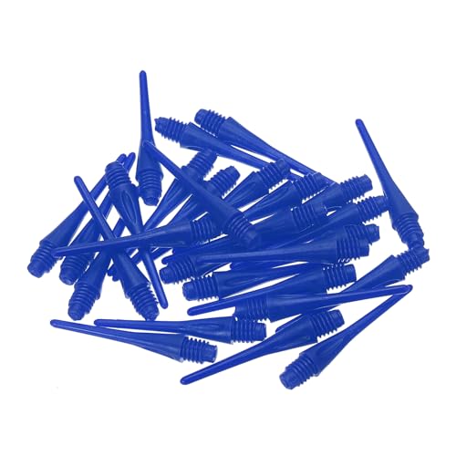 Plastic Dart Tips 2BA Thread, 30 Pack Soft Tip Dart Points Replacement Dart Accessories, Blue