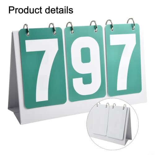 Minhe Portable Table Top Flip Board Scorekeeping Scoreboard Flipper Waterproof Solution Lightweight Suitable Scoreboard For Basketball Tennis Sports(Green)