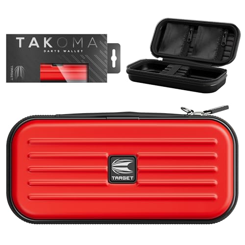 Target Darts Takoma Dart Case Wallet, Regular Size, Red | Store 3 Fully Assembled Darts & Accessories | Dart Holder with Zip Lock Pouches, Store Flights, Shafts & Swiss Points - color: Red