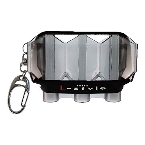 L-style Krystal Flight Case – Hard Shell Case for Dart Flights – Holds 1 Set of 3 Flights - color: Clear Black