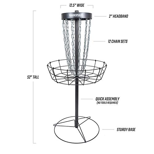 Dynamic Discs Marksman Lite Disc Golf Basket | Precision Frisbee Golf Basket | 12 Chain Portable Disc Golf Target | Easy Assembly & Lightweight