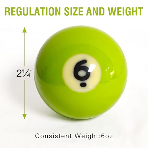 Pool Balls Set – 2-1/4" Regulation Billiard Balls, 16 Resin Ball Set for Pool Tables, Complete Standard Replacement