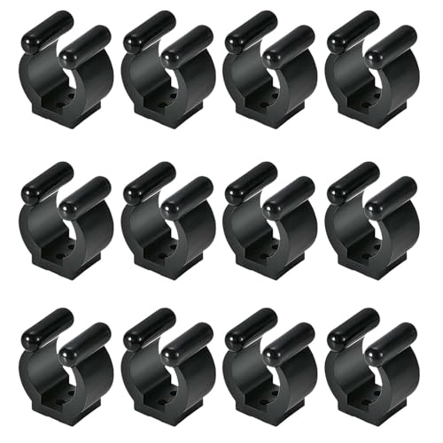 Pool Cue Holder Clamps(Include Screws), Billiards Snooker Cue Locating Clip Holder Regular Fishing Rod Storage Clips Black for Pool Cue Racks Include Screws (Large) - size: Large