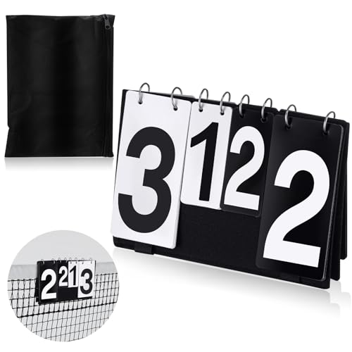 Over Net Tennis Score Keeper Flip Scoreboards Portable for Volleyball Basketball Coaching Tennis Outdoor - color: Black, size: Large Numbers 0-7, Small Numbers 0-5