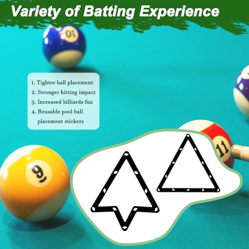 56Pcs Pool Ball Rack with Pool Table Brush Kit, Billiards Triangle for 2-1/4" Ball, 8/9 Ball Triangle Diamond Magic Rack with Pool Chalk Pool Table Accessories - color: Wine Red