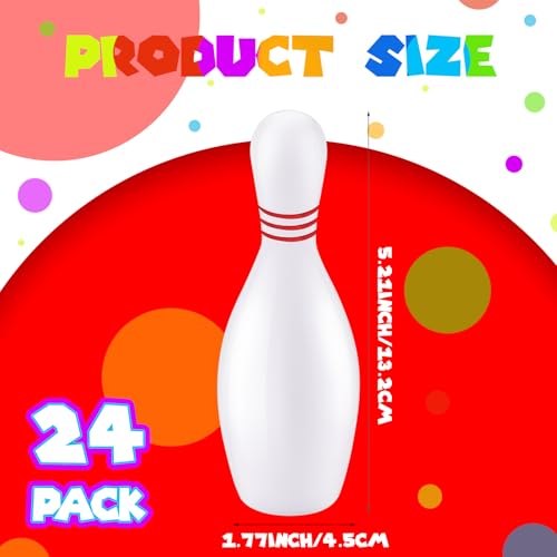 Hsei 24 Pcs PU Bowling Pins Stress Reliever Pin Bowling Set Indoor and Outdoor Game Fun Carnival and Birthday Party for Games Sports Party Favors, 1.77 x 5.2 Inches