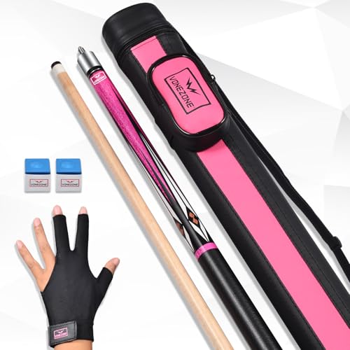 Pool Cue Stick,Pro Cue with Hard Case,Pool Sticks for Adults,Womens Pool Cue,Pool Cues for Men,58inch 19-21oz Billiard Stick Pool Cue Set,Pink/Orange/Green - color: Pink