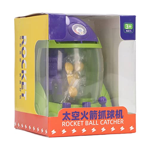 Portable Mini Space Rocket Claw Machine for Children, Colorful Tabletop Game Machine for Kids Interactive Play