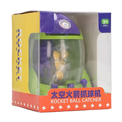 Portable Mini Space Rocket Claw Machine for Children, Colorful Tabletop Game Machine for Kids Interactive Play