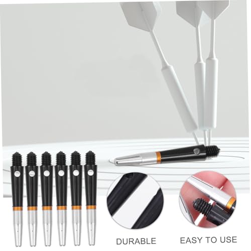 BESTonZON 6 Pcs Aluminum Dart Shafts, Rotating Stems for Steel Tip and Soft Darts, Replacement Flight Accessories Set with Standard 2BA Thread