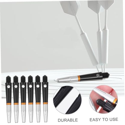 BESTonZON 6 Pcs Aluminum Dart Shafts, Rotating Stems for Steel Tip and Soft Darts, Replacement Flight Accessories Set with Standard 2BA Thread