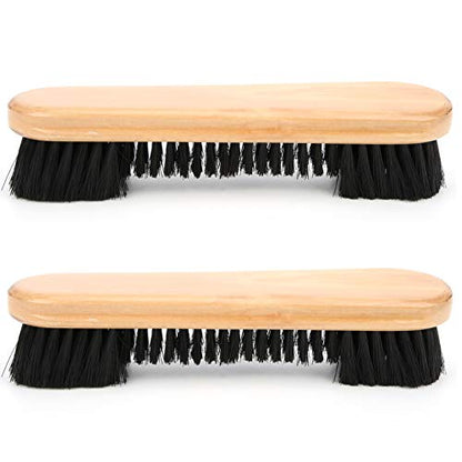 2pcs Rail Brush Pool Snooker Billiard Table Brush, Wooden Billiards Pool Table and Rail Brush Set, Billiard Brush Cleaner Billiard Washing Tools Supplies