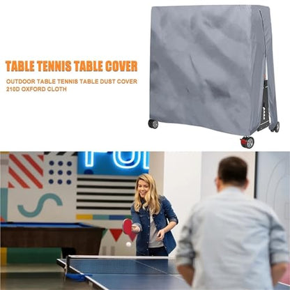 Ping Pong Table Cover 210D Oxford Fabric Waterproof Folding Ping Pong Table Cover Heavy Duty for All Weather Protection