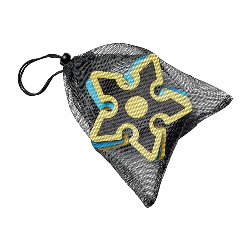 EastPoint Foam Throwing Stars - Pack of 8, Blue & Yellow - Safe Foam Design for Outdoor Games - Lightweight Precision for Axe Throwing Game - Complete Set for Backyard Fun