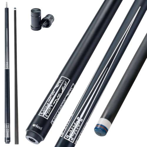 CRICAL Carbon Fiber Pool Cue Stick 58" Billiard Cue Sticks Professional Low Deflection Pool Sticks with 3/8 * 8 Pin Joint and 12.5mm Tip - color: 002-CL02