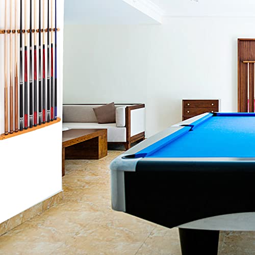 GSE Games & Sports Expert 2-Piece 6/8/12 Billiard Pool Cue Rack Wall Mounted Holders, Billiard Cue Sticks Wall Rack Set - style: 12 Cue - Oak