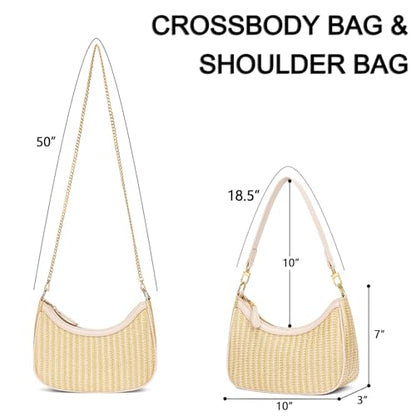 KKXIU Shoulder Bag for Women Cute Hobo Purses and Handbags Retro Clutch Underarm Purse | Cute - color: Newbeige