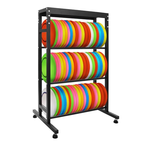 Sidasu 2/3/6-Tier Discs Golf Rack,Metal Disc Golf Storage Rack, Space-Saving Disc Station for Disc Golf Storage Shelf-Black - size: 3-shelf