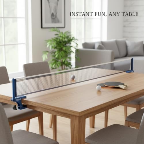 Retractable Table Tennis Net Set, Tool-Free Clamp Design for Dining & Office Tables, Portable ABS Plastic Ping Pong Net with Posts - color: Gray