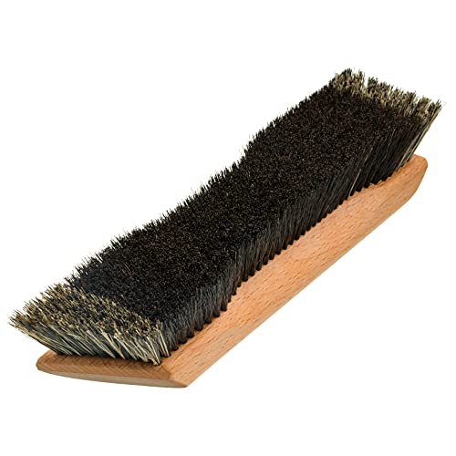 REDECKER Billiards Table Brush, Dark Horsehair Bristles, Offset Edge, Oiled Beechwood Handle, Made in Germany - Horsehair Pool Table Brush - Horsehair Pool Table Brush - Pool Table Brushes