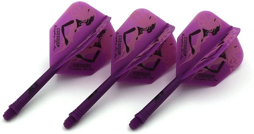 CUESOUL ROST Integrated Dart Flight and Shafts Meduim/Small/Large - color: Purple Beauty, size: Size S-21mm