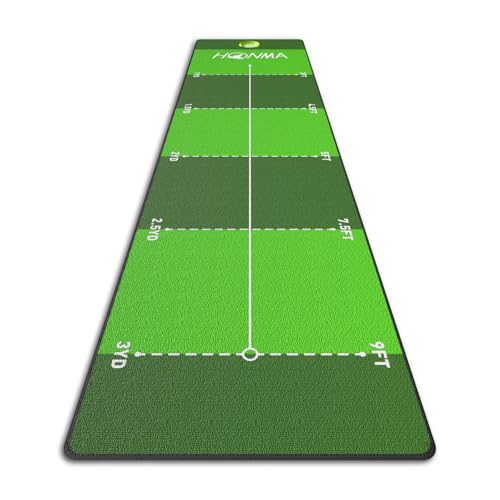 Honma Golf Putting mat with Distance Marker,26in X 9ft Golf Putting Green Indoor for Training fit for Home,Office & Outdoor