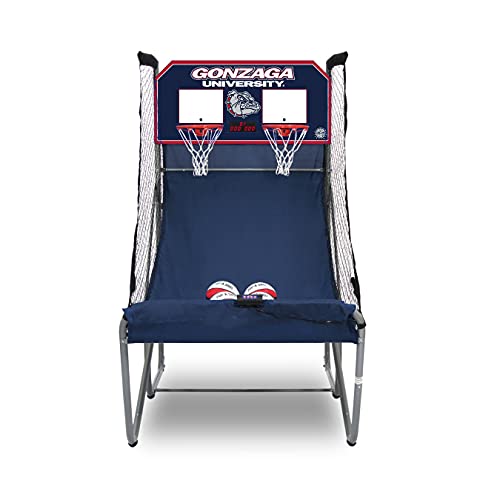 Pop-A-Shot - Home Dual Shot with NCAA Graphics l Sensor Scoring l 16 Game Modes l 7 Balls l Foldable Storage l for All NCAA Fans - style: Gonzaga Bulldogs