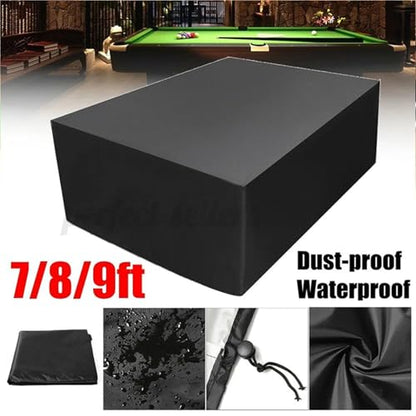 1pc 7ft 8ft 9ft Billiard Table Cover Waterproof Dustproof Snooker Protector With Locking rope(Silver,287x155x82cm) - color: Silver, size: 287x155x82cm