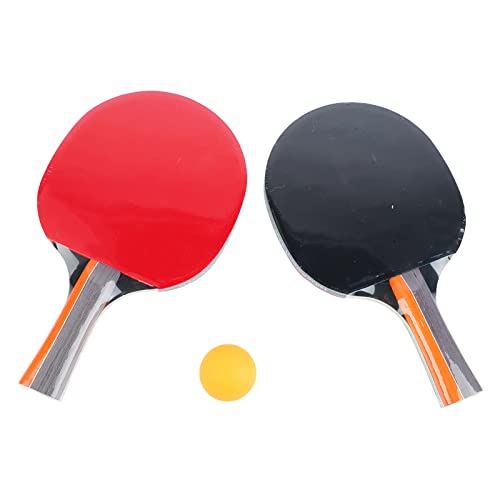 Table Tennis Racket, 7 Layer Wood Base Professional Paddles Set, Portable Table Tennis Bat with Sweat Absorbing Handle and 3 Balls for Indoor Outdoor Use