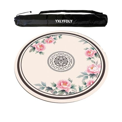 Round Mahjong Mat Silent and Noise Reduction Mahjong Tablecloth with Rubber Backing Large Play Mat for Poker, Card, Board, Tile Games(Creamy,70cm/27.55in) - color: Creamy, size: 70cm/27.55in