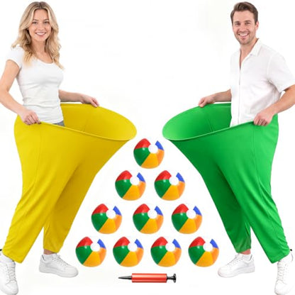 Granny Pants Yard Game, Outdoor Game with Bouncy Ball and Air Pump, Team Relay Family Reunion Party Field Game - size: Adult-2Pcs