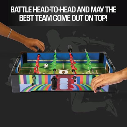 EastPoint Tabletop LED Foosball Table - Multi-Color, 2 Players - LED Light-Up Playfield & Soccer Toys - Fast-Paced Head-to-Head Play & Sports Games - Compact Space-Saving Design & Soccer Gift