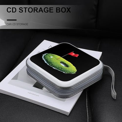 Golf Ball Near Hole CD Storage Case 40 Capacity Disc Storage Binder for Car Home Travel