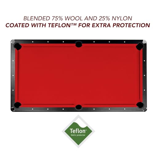 Championship Saturn II Billiards Cloth Pool Table Felt - color: Red, size: 7-Feet