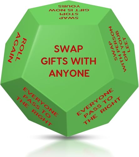 Santa Swap Gift Exchange Dice, 3 * 3in Exchange Gifts Family Game, Christmas Stocking Stuffers Gift Exchange Dice Games for Friends for Xmas, Birthday, Party and Family Night, Holiday - style: Santa Swap
